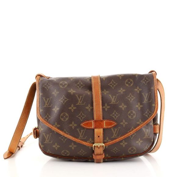 Louis Vuitton Saumur Handbag Monogram Canvas 30 Brown - Picture 3 of 11